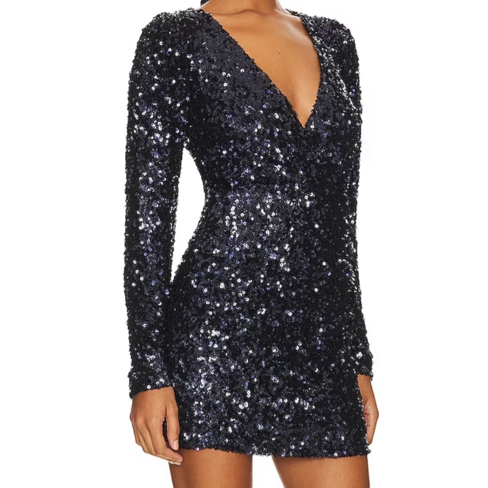 Line and Dot sequin mini dress